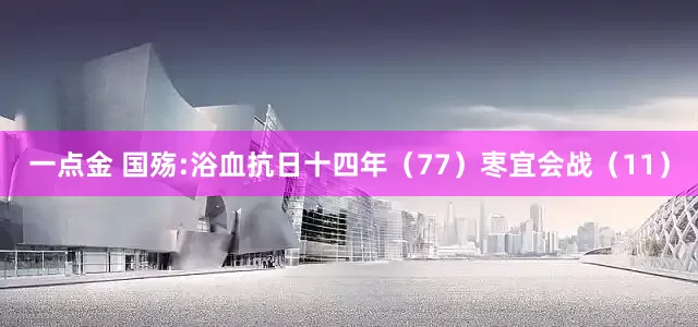 一点金 国殇:浴血抗日十四年（77）栆宜会战（11）
